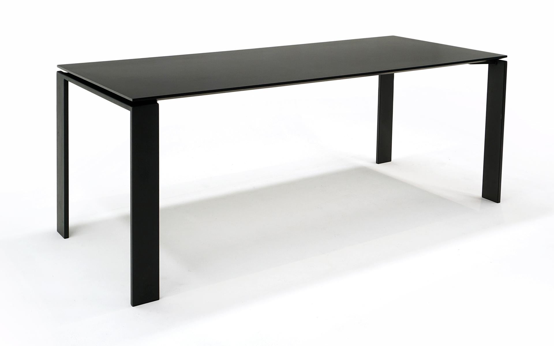 Modern Kartel Dining / Work Table from the Four Collection. Black Laminate and Steel