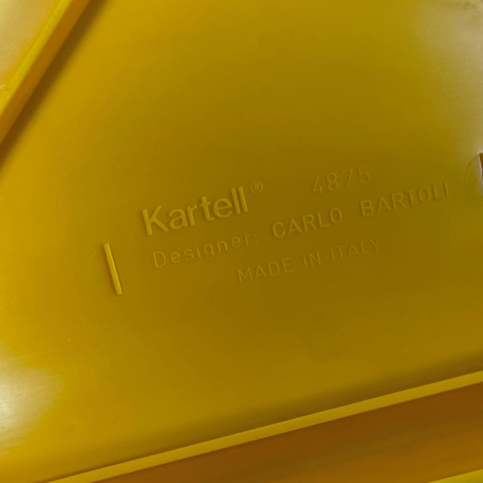 Kartel Model 4875 Chair in Glossy Yellow by Carlo Bartoli, 1980s New Old Stock 2