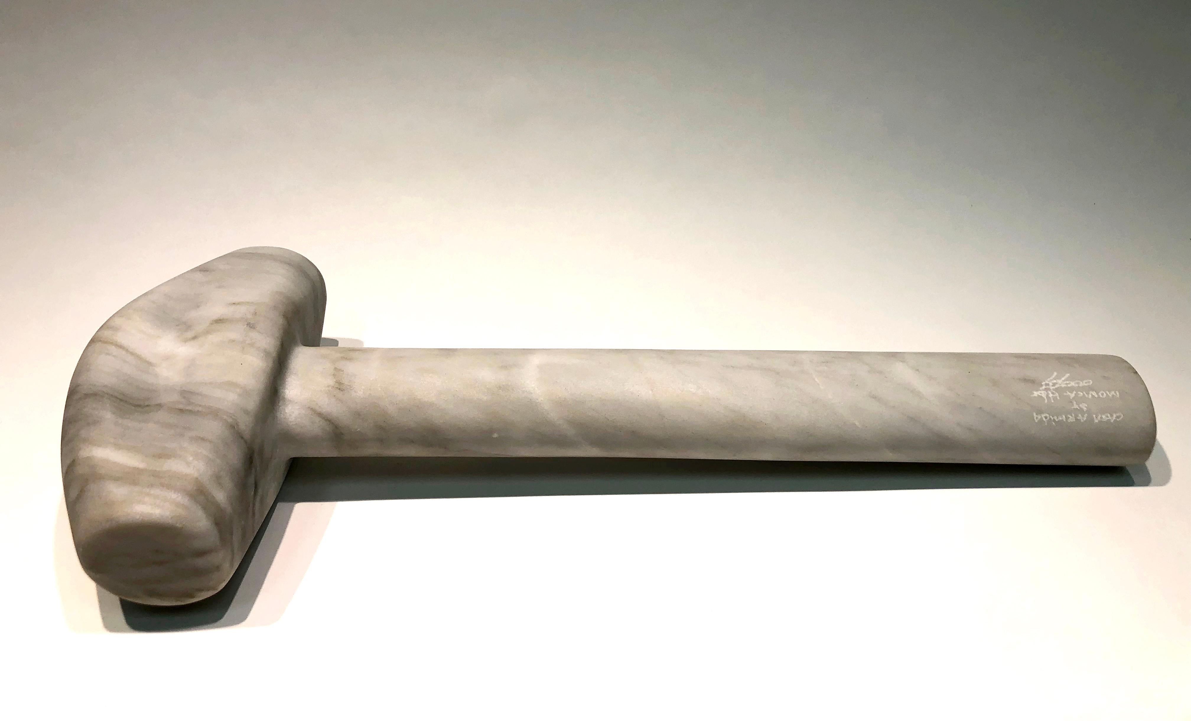 The SledgeHammer - Mega - unique handcarved marble sculpture -smooth finish - Sculpture by KARTEL