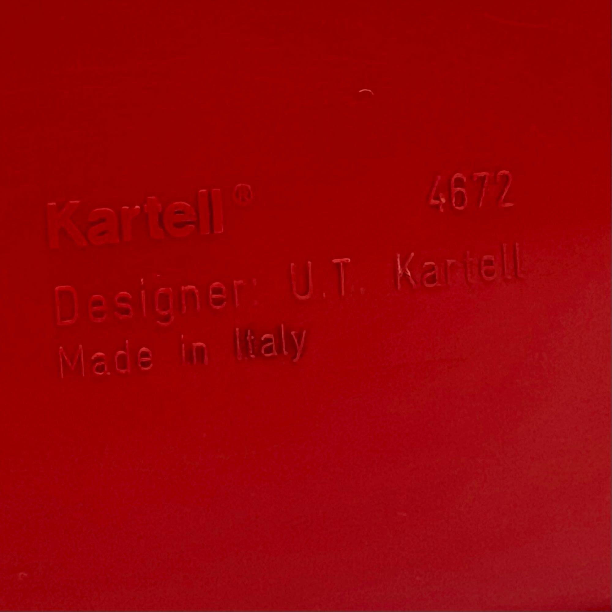 Kartell 4672: Iconic 70s Paper Basket by Ufficio Tecnico-Vibrant Red Glossy  2