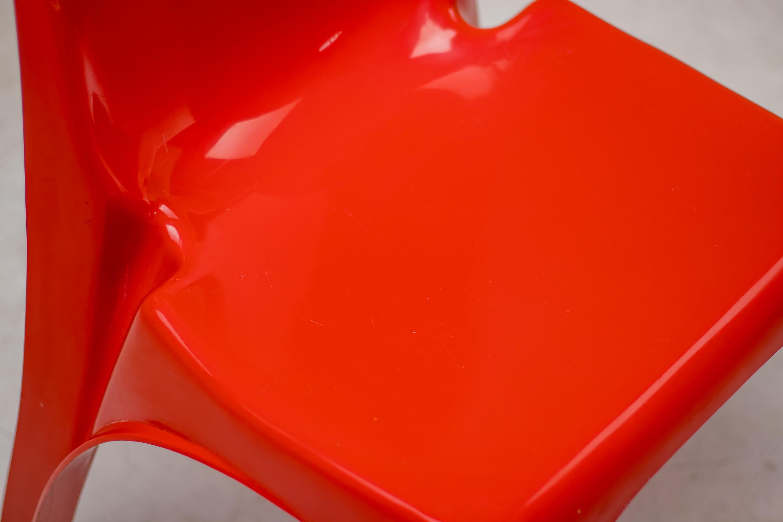 Mid-20th Century Mid Century Modern Kartell Giorgina Castiglioni 4850 Red Plastic Chair 1965 For Sale