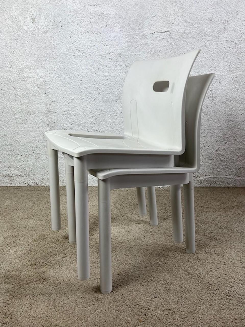 Plastic Kartell 4870 Anna Castelli  Award-Winning Stackable Chairs, 1980s For Sale