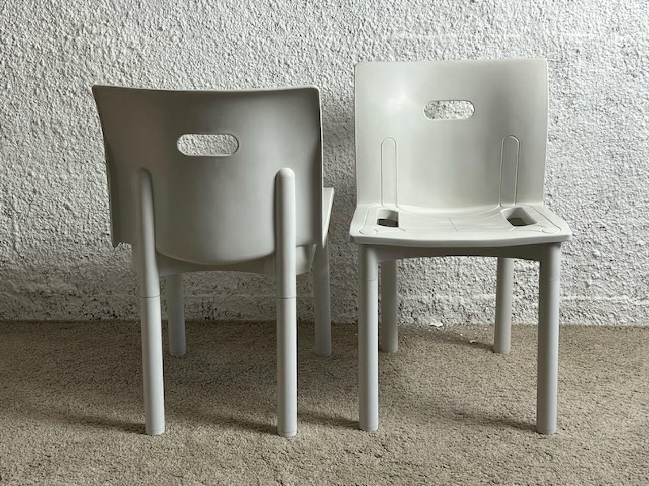 Kartell 4870 Anna Castelli  Award-Winning Stackable Chairs, 1980s For Sale 1