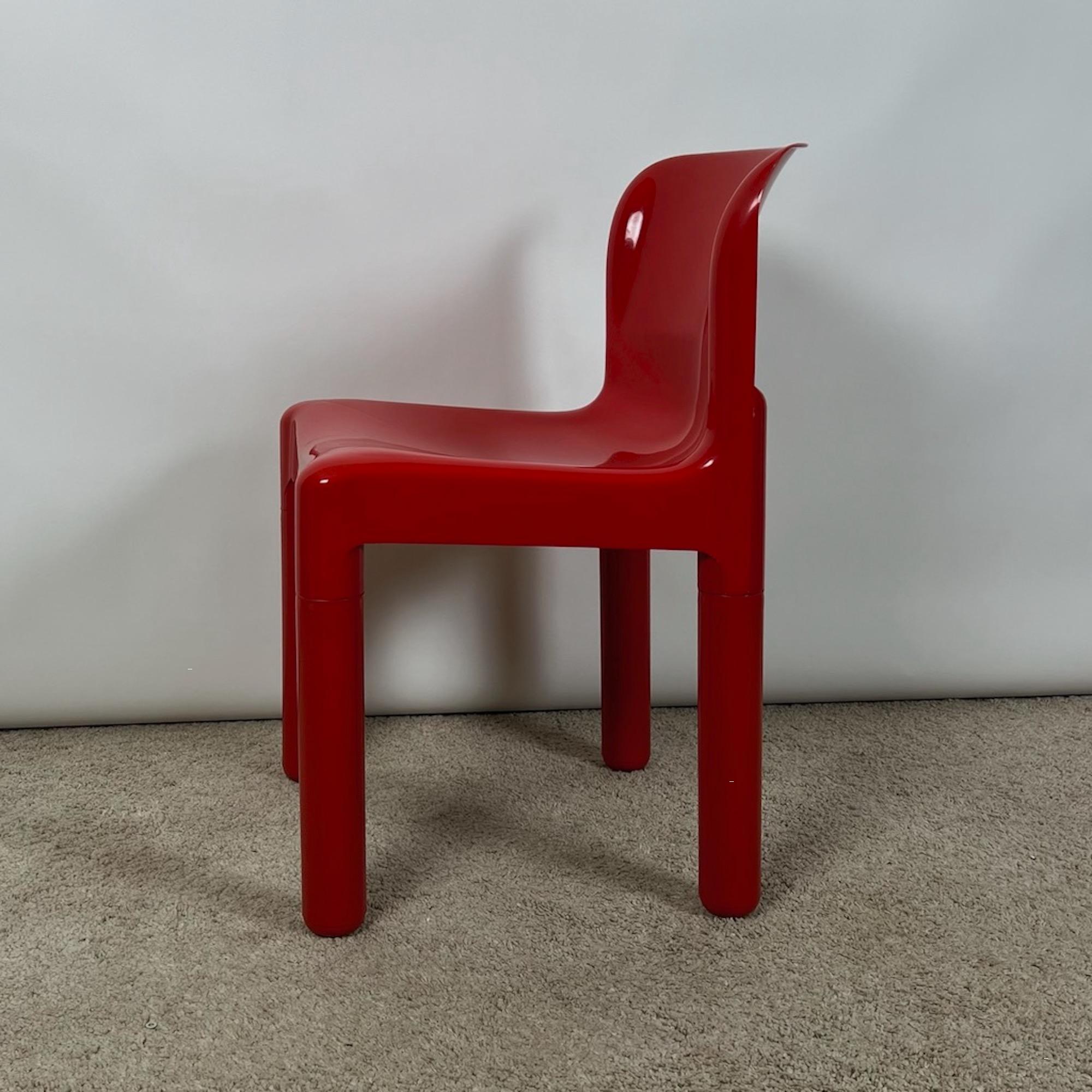 Kartell 4875 Stuhl von Carlo Bartoli in glänzendem Rot, 1980er Jahre Auflage im Angebot 3