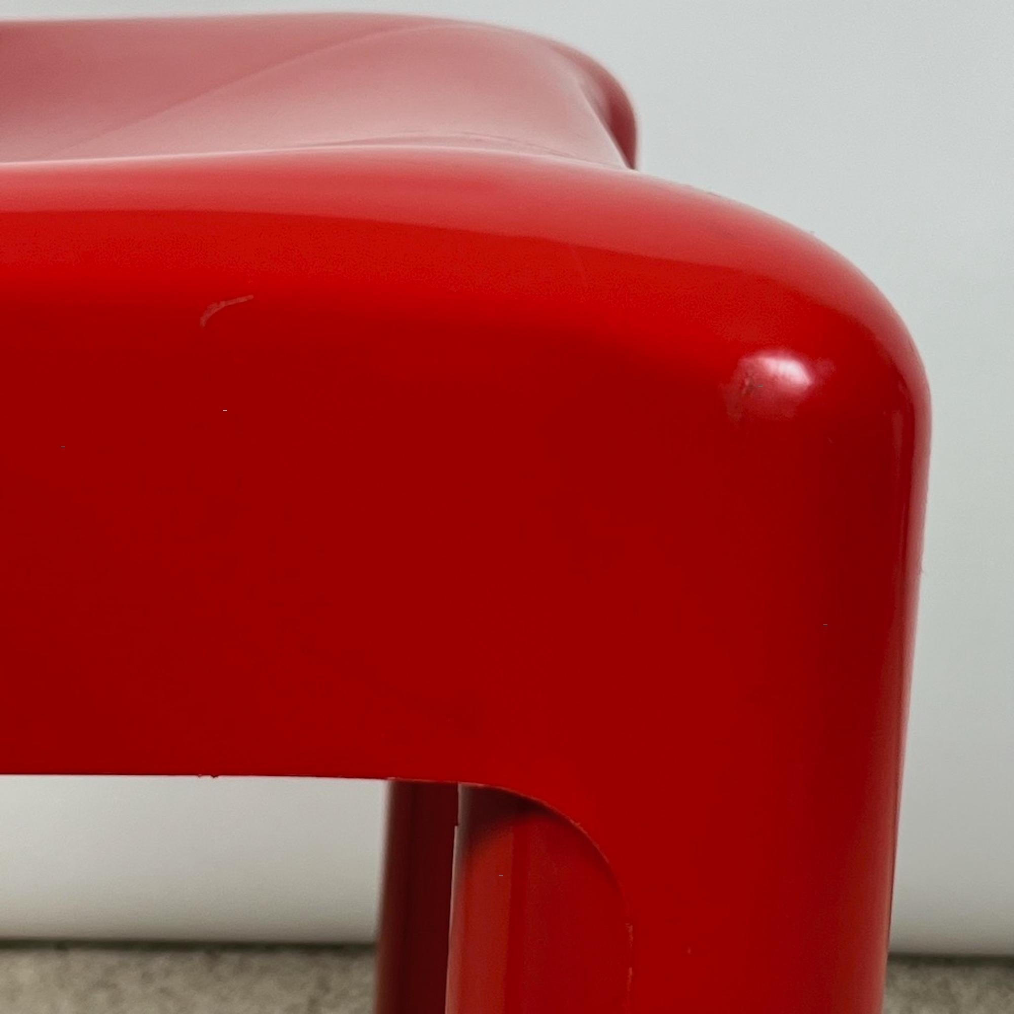 Kartell 4875 Stuhl von Carlo Bartoli in glänzendem Rot, 1980er Jahre Auflage (Italienisch) im Angebot