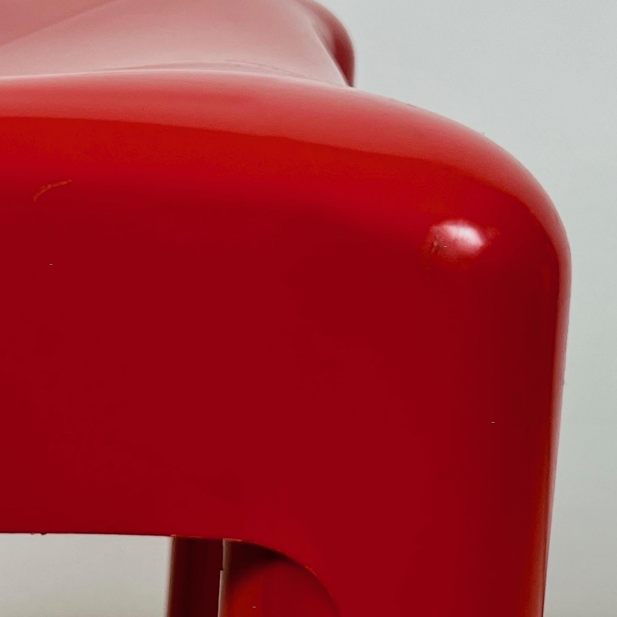 Italiano Sedia Kartell 4875 di Carlo Bartoli in rosso lucido, edizione anni '80