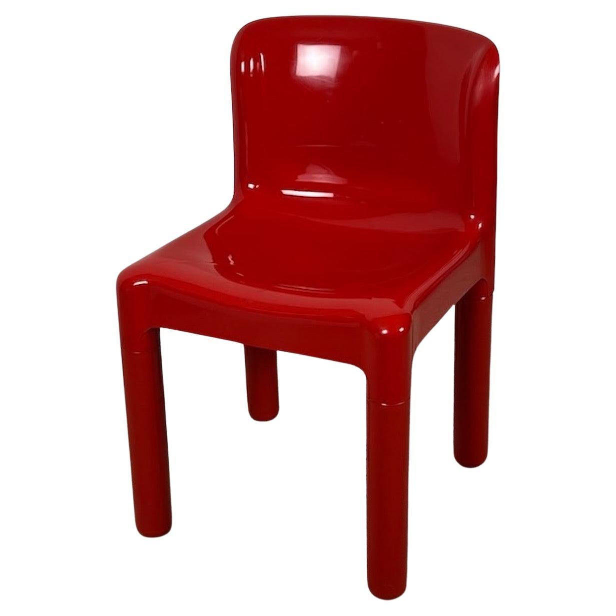 Kartell 4875 Stuhl von Carlo Bartoli in glänzendem Rot, 1980er Jahre Auflage