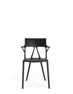 Set di 2 sedie Kartell AI Chair in nero create dall'intelligenza artificiale