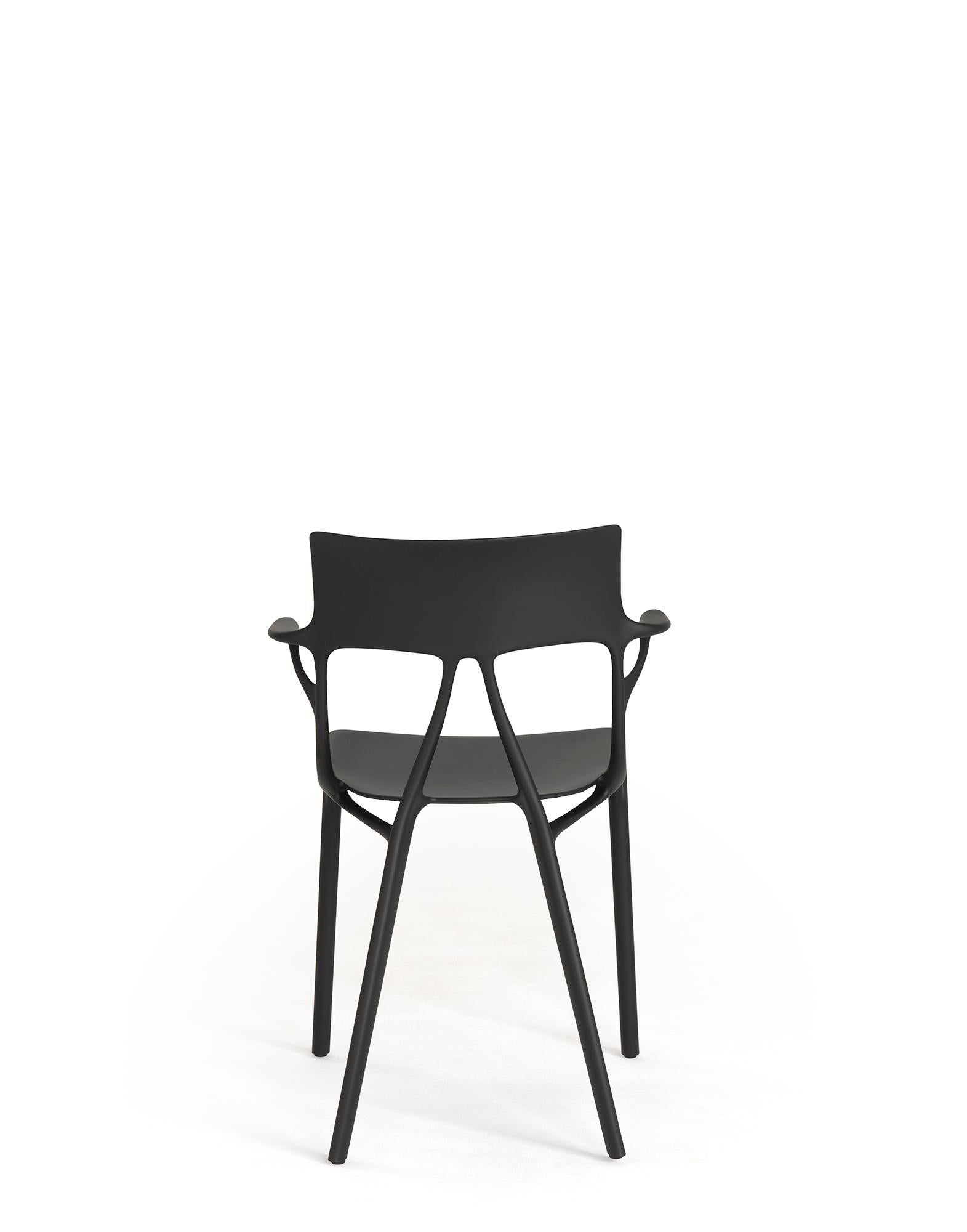 Italian Set of 2 Kartell AI Chair in Black Created by Artificial Intelligence For Sale