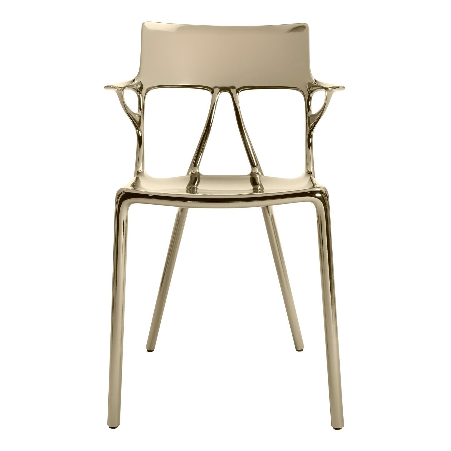 Set of 2 Kartell AI Chair in Bronze Created by Artificial Intelligence