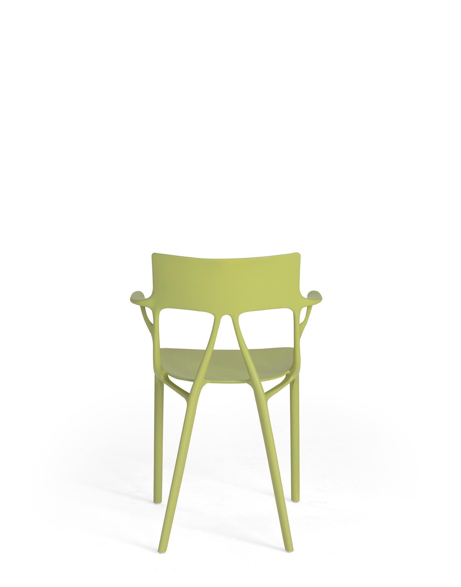 Set of 2 Kartell AI Chair in Green Created by Artificial Intelligence In New Condition For Sale In Brooklyn, NY
