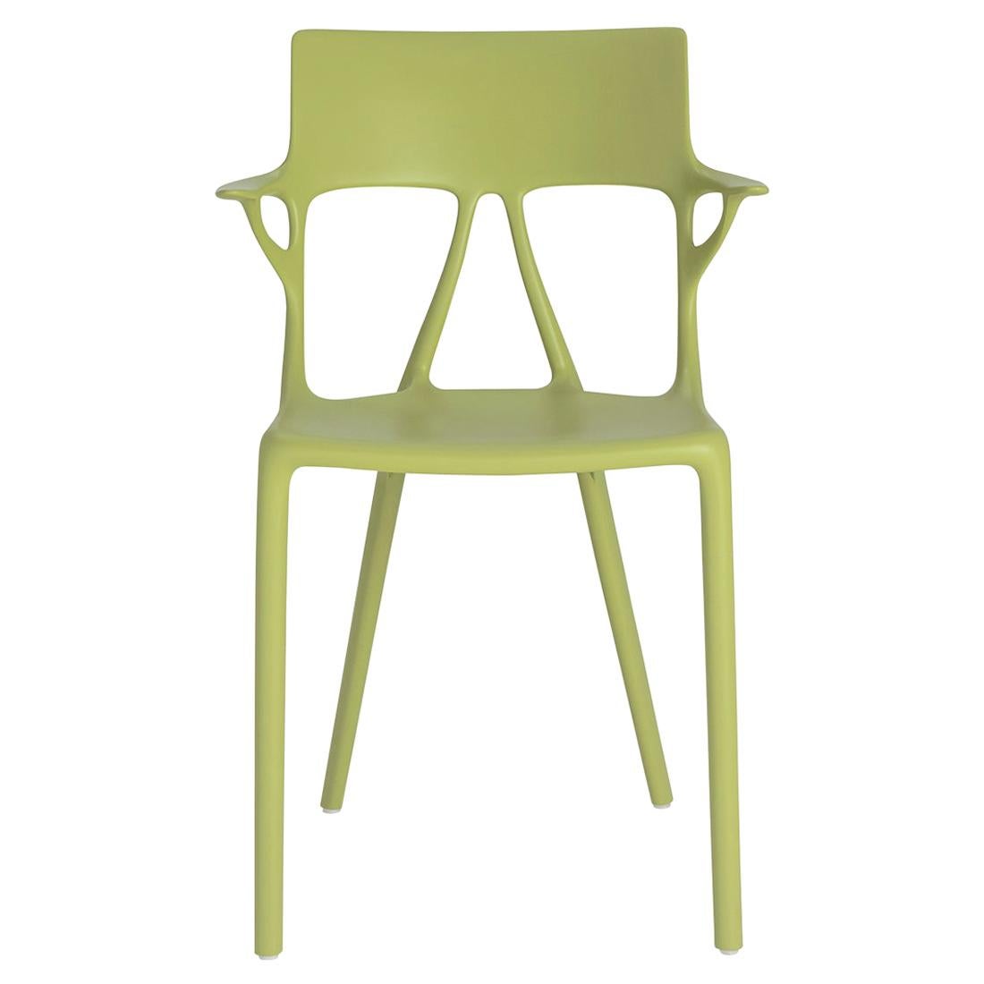 Set of 2 Kartell AI Chair in Green Created by Artificial Intelligence For Sale