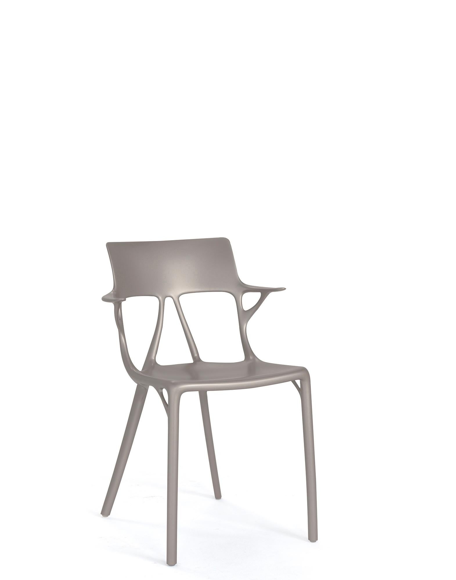 Kartell continues its ongoing commitment to sustainability with eco-friendly products which are part of the broader project expressed by the industrial manifesto Kartell loves the planet. 
A.I. is the chair created for the first time ever using