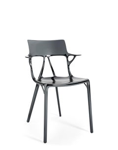 Set of 2 Kartell AI Chair in Titanium Created by Artificial Intelligence