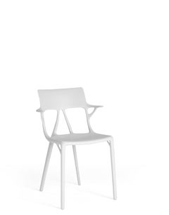 Set of 2 Kartell AI Chair in White Created by Artificial Intelligence