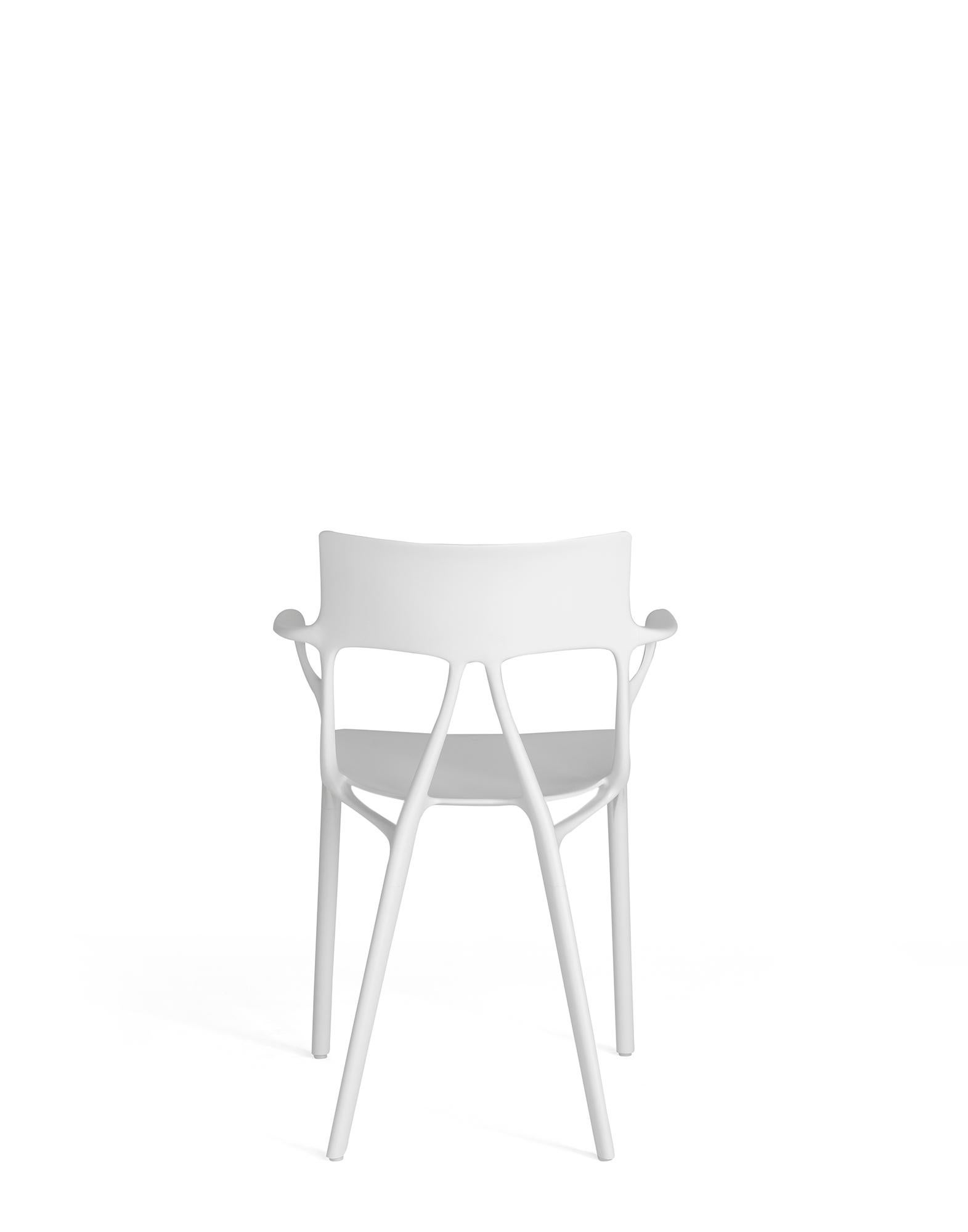 Italian Set of 2 Kartell AI Chair in White Created by Artificial Intelligence For Sale