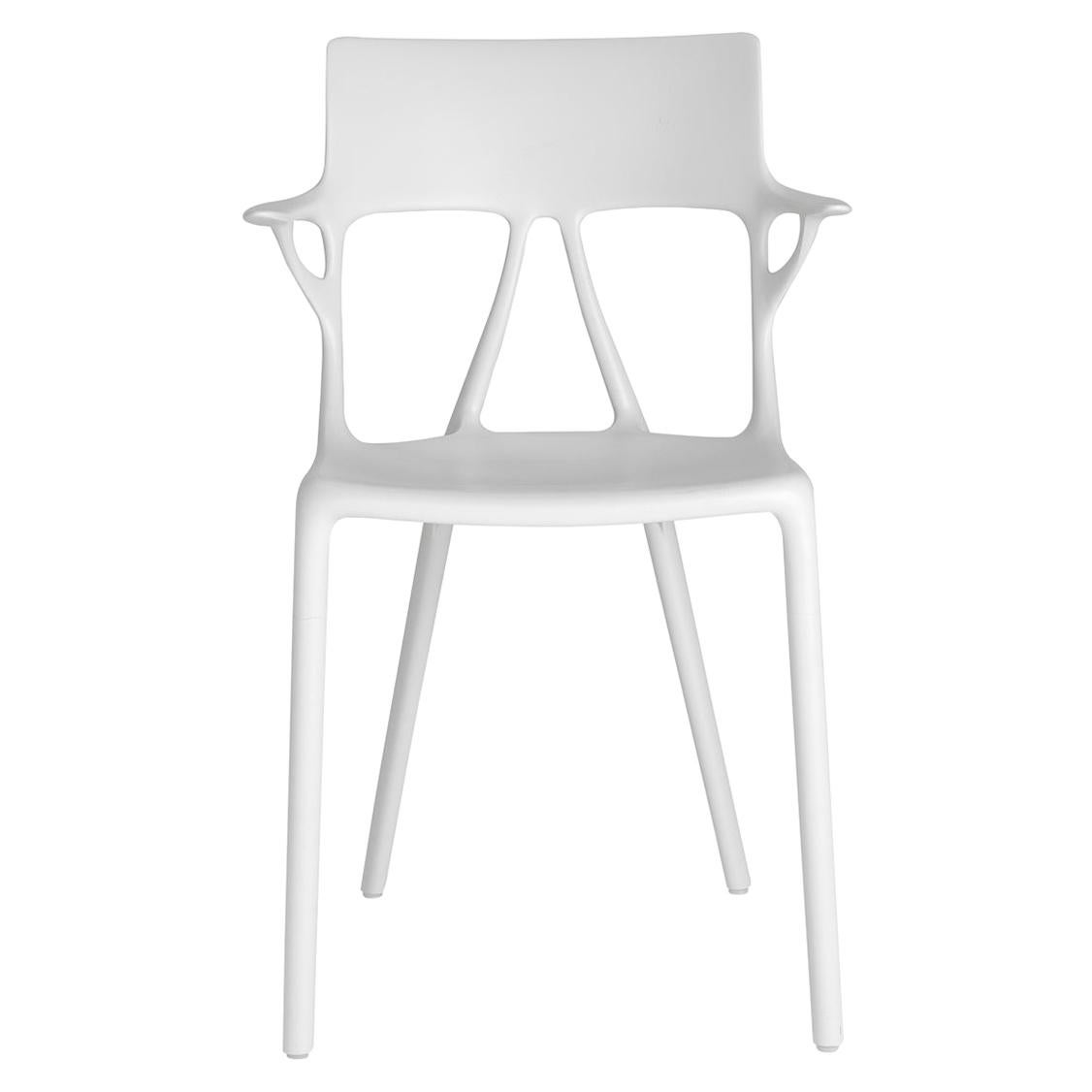 Set of 2 Kartell AI Chair in White Created by Artificial Intelligence For Sale