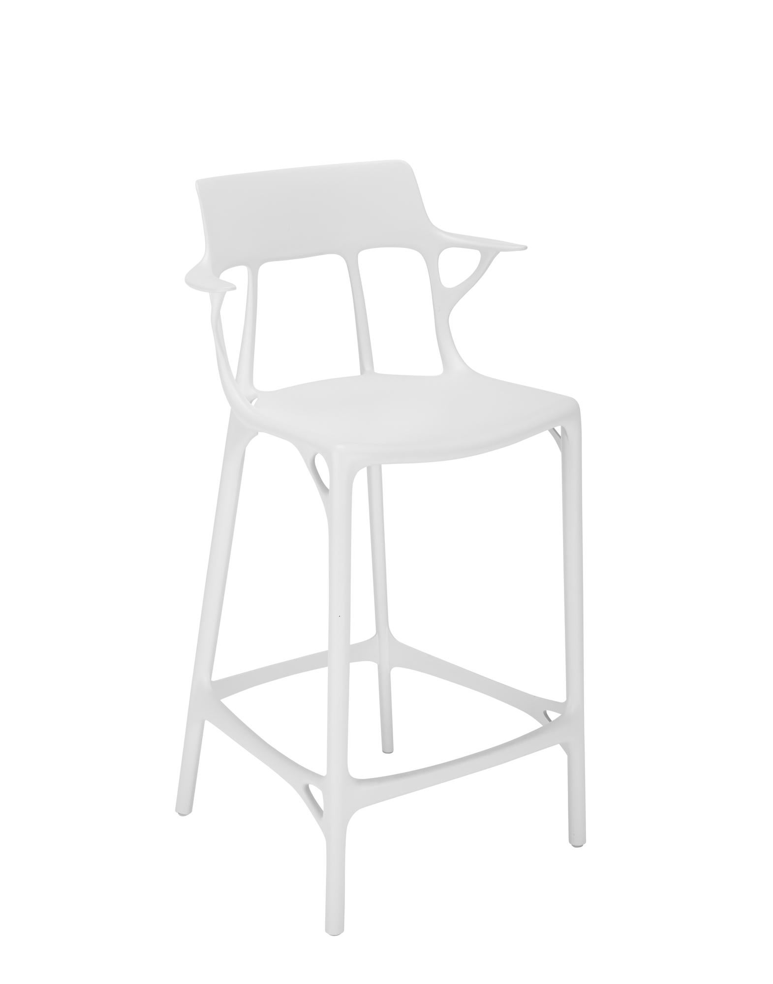 Kartell A.I. Taburete de mostrador blanco de Philippe Starck Italiano en venta