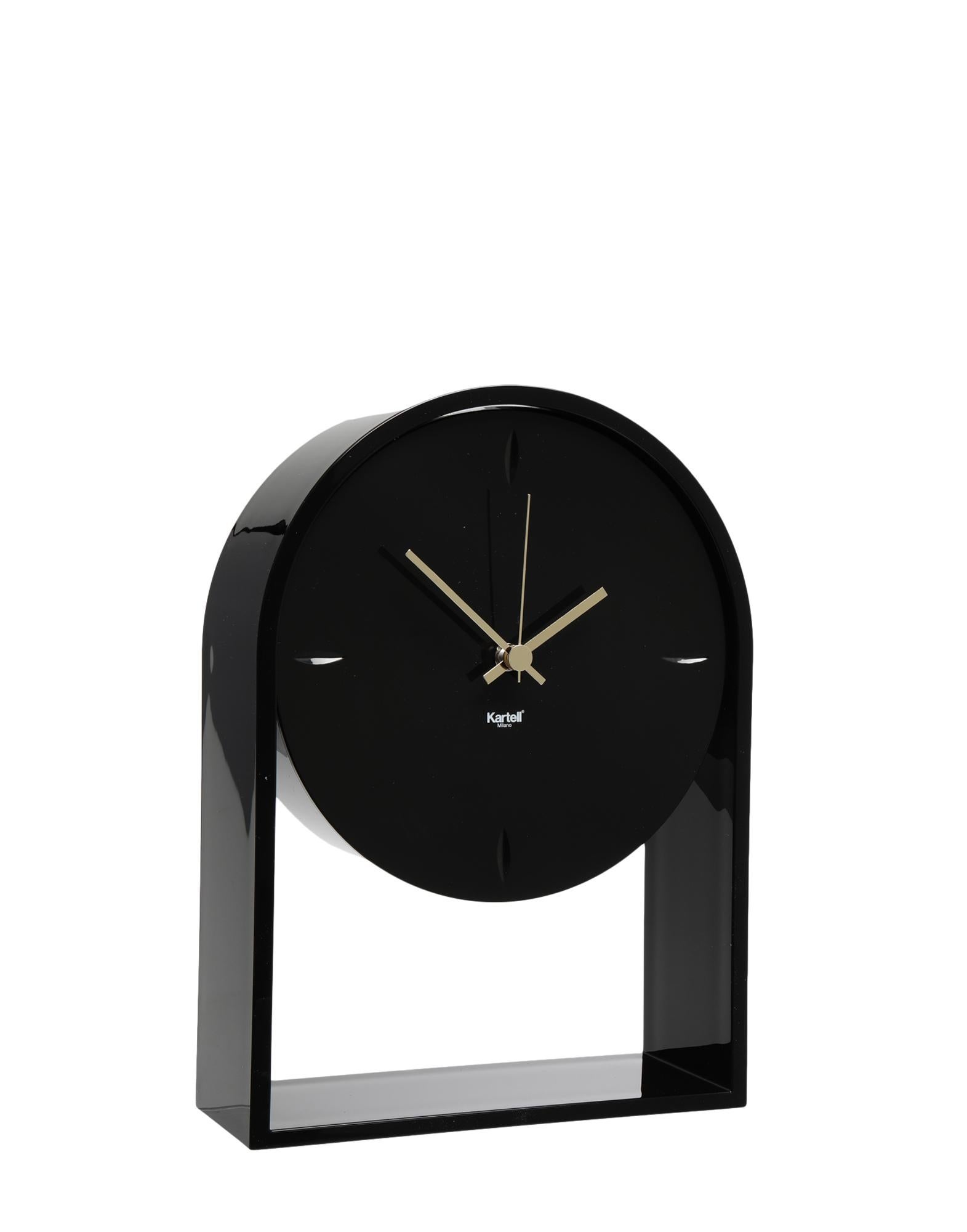 Kartell Air Du Temps  Table Clock in Crystal Black by Eugeni Quitllet For Sale 2