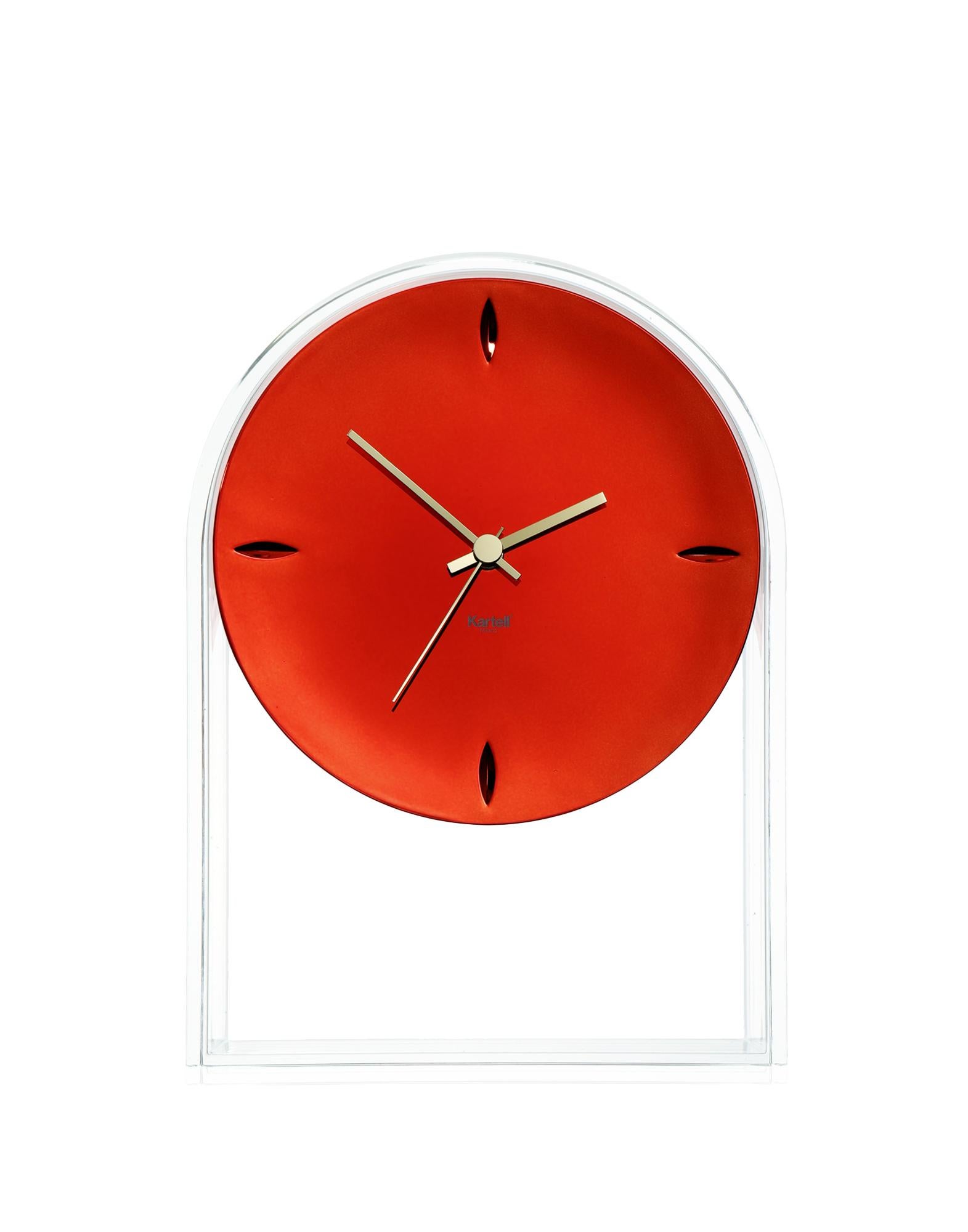 Contemporary Kartell Air Du Temps  Table Clock in Crystal Black by Eugeni Quitllet For Sale