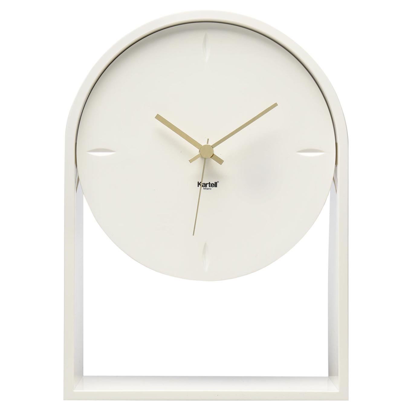 Kartell Air du Temps Table Clock in White by Eugeni Quitllet For Sale