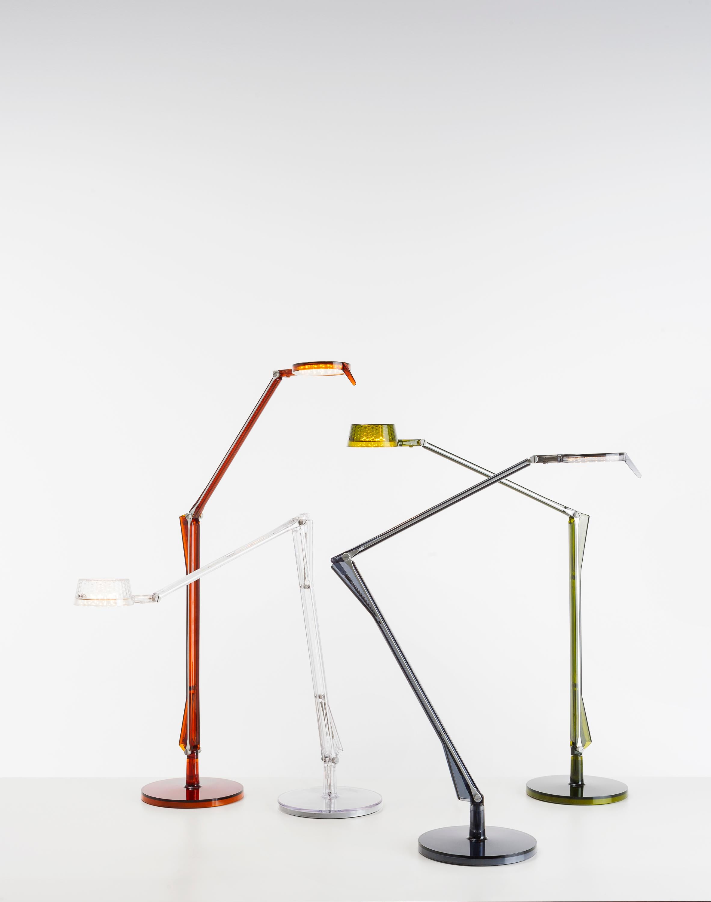 Kartell Aledin Dec Desk Lamp in Amber by Alberto e Francesco Meda For Sale 4