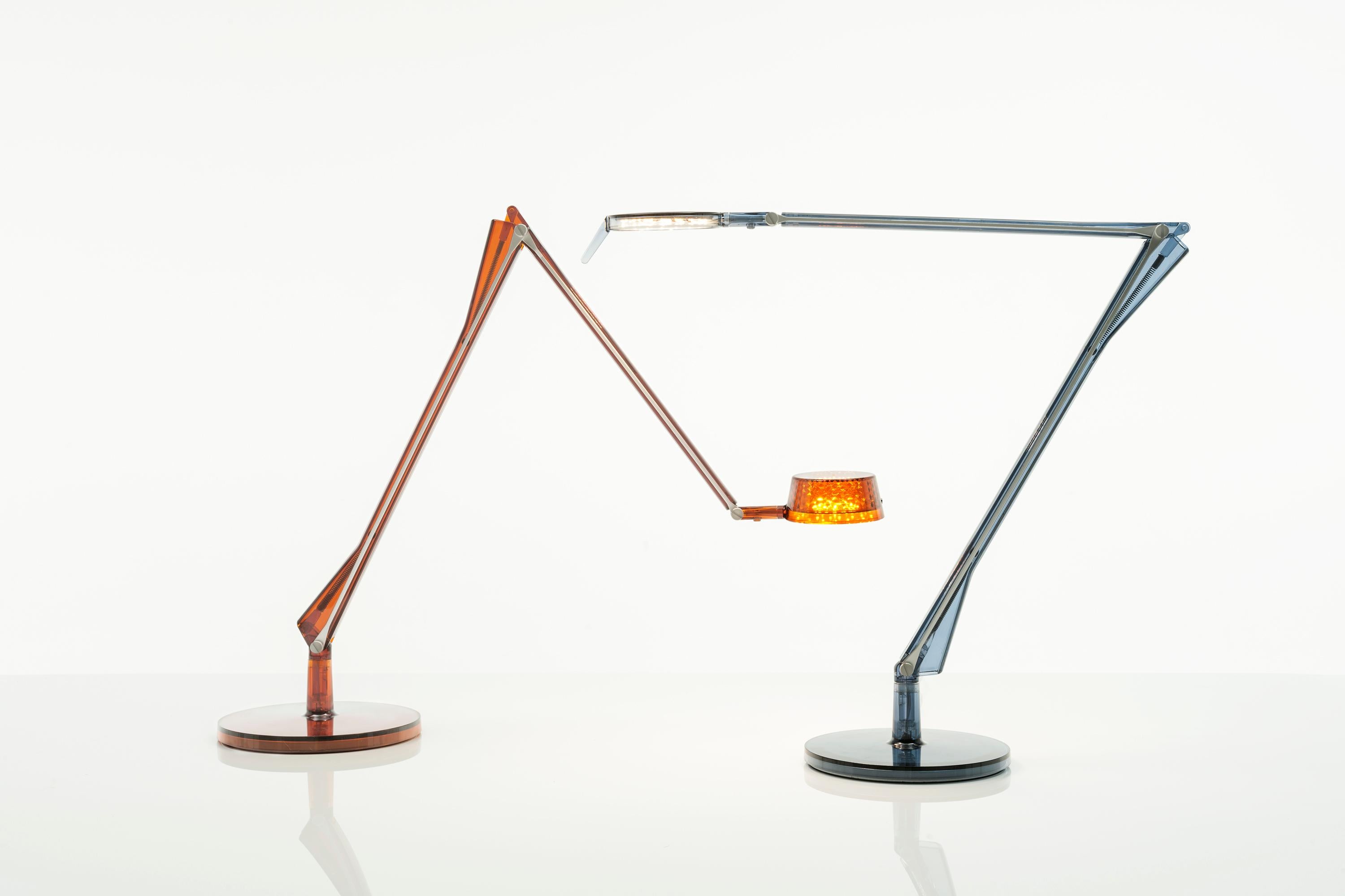 Plastic Kartell Aledin Tec Desk Lamp in Crystal by Alberto e Francesco Meda For Sale