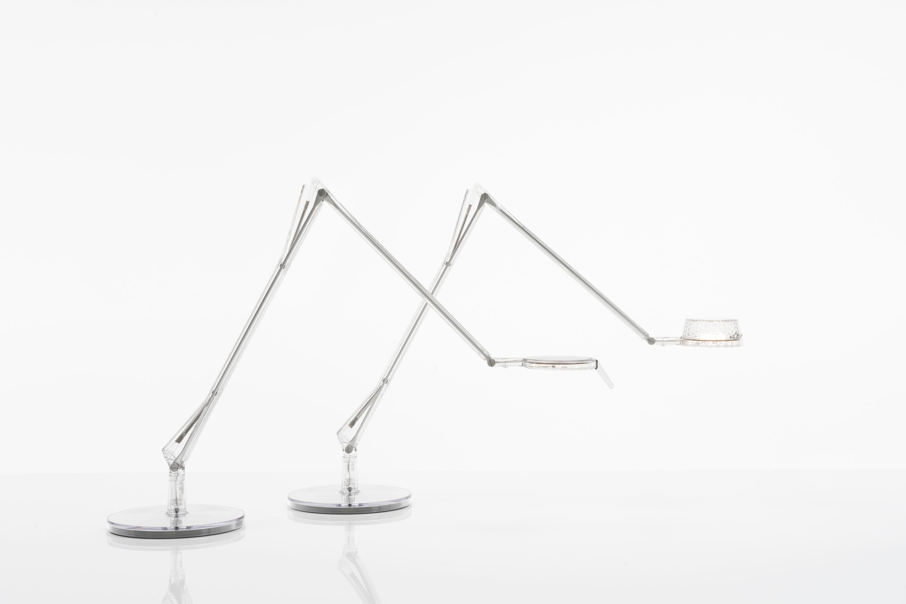 Plastic Kartell Aledin Tec Desk Lamp in Crystal by Alberto E Francesco Meda For Sale
