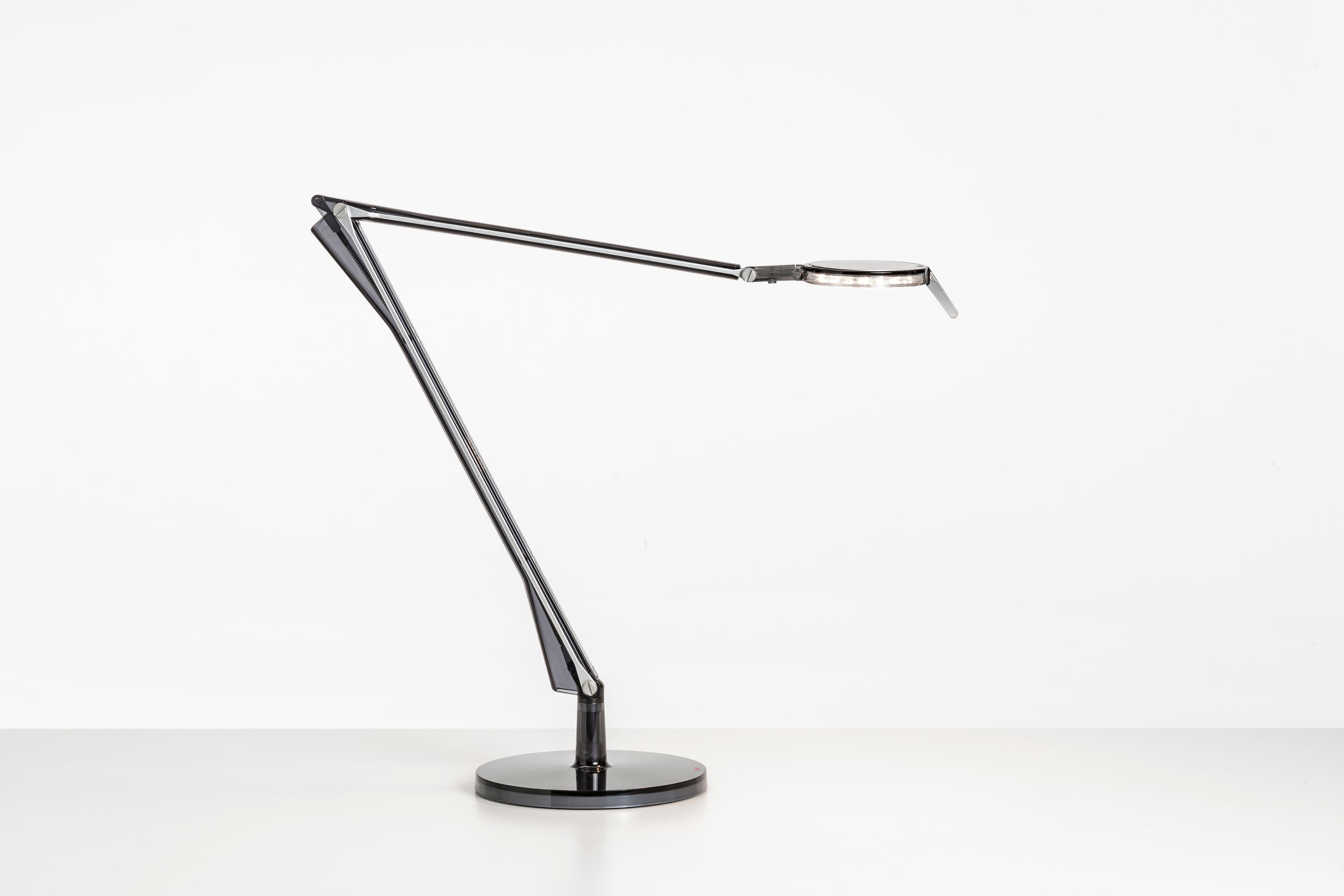 Modern Kartell Aledin Tec Desk Lamp in Fume by Alberto e Francesco Meda For Sale