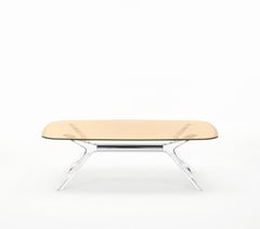 Kartell Blast Rectangle Table in Chrome with Bronze Top by Philippe Starck