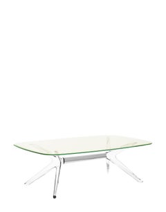 Kartell Blast Rectangle Table in Chrome with Yellow Top by Philippe Starck