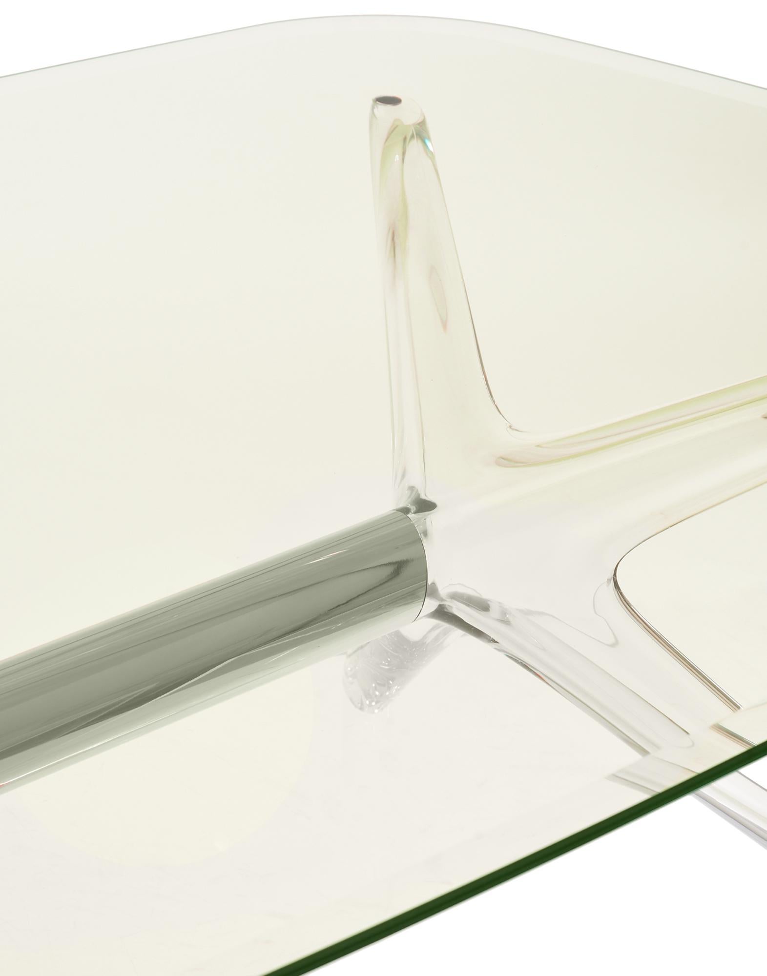 Kartell Blast, rechteckiger Tisch aus Chrom mit gelber Platte von Philippe Starck (Italienisch) im Angebot
