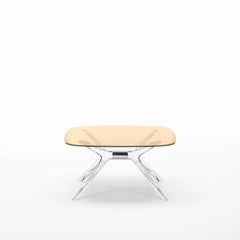 Kartell Blast Square Coffee Table in Chrome with Bronze Top by Philippe Starck