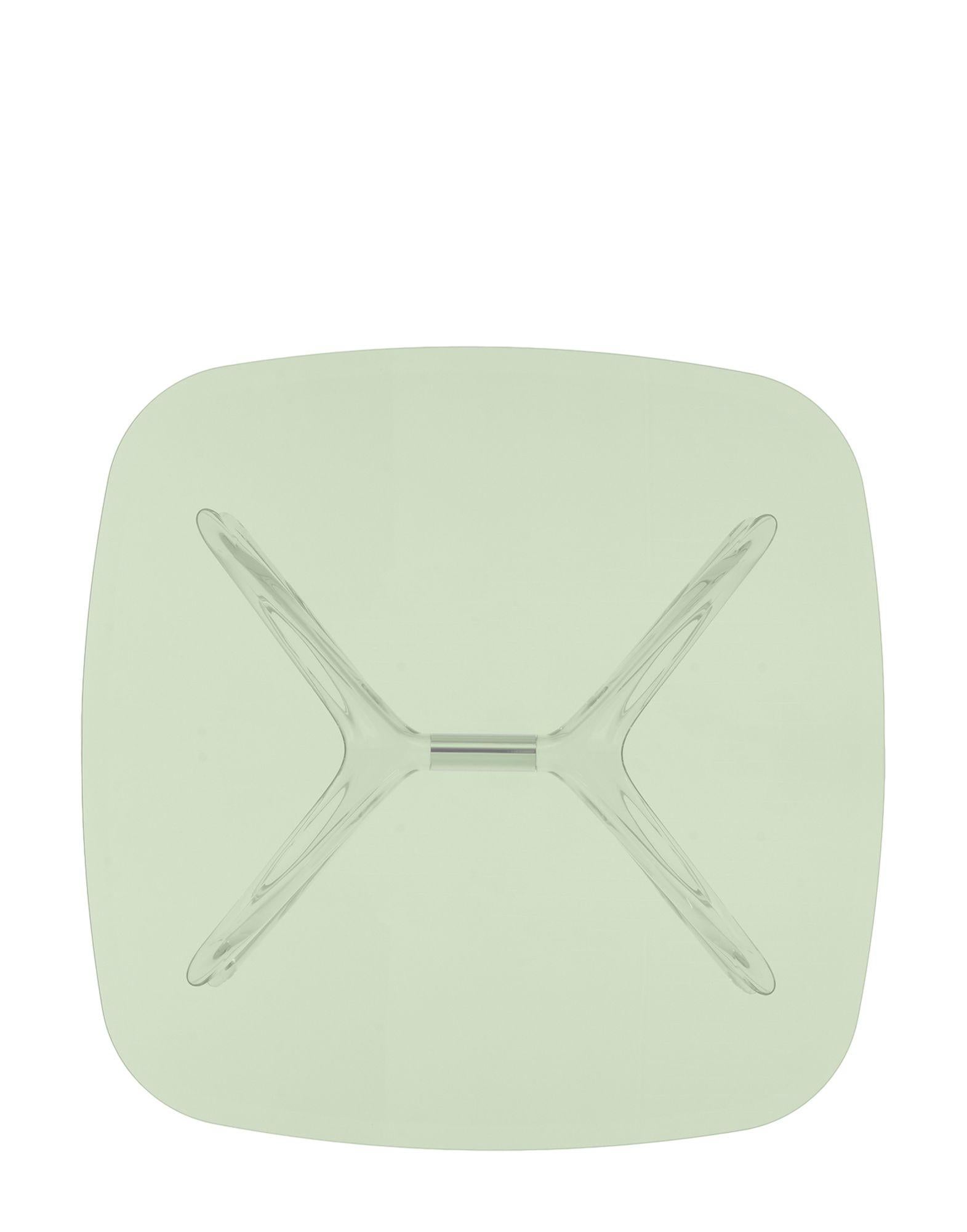 Moderne Table basse carrée Kartell Blast en chrome avec plateau vert de Philippe Starck en vente
