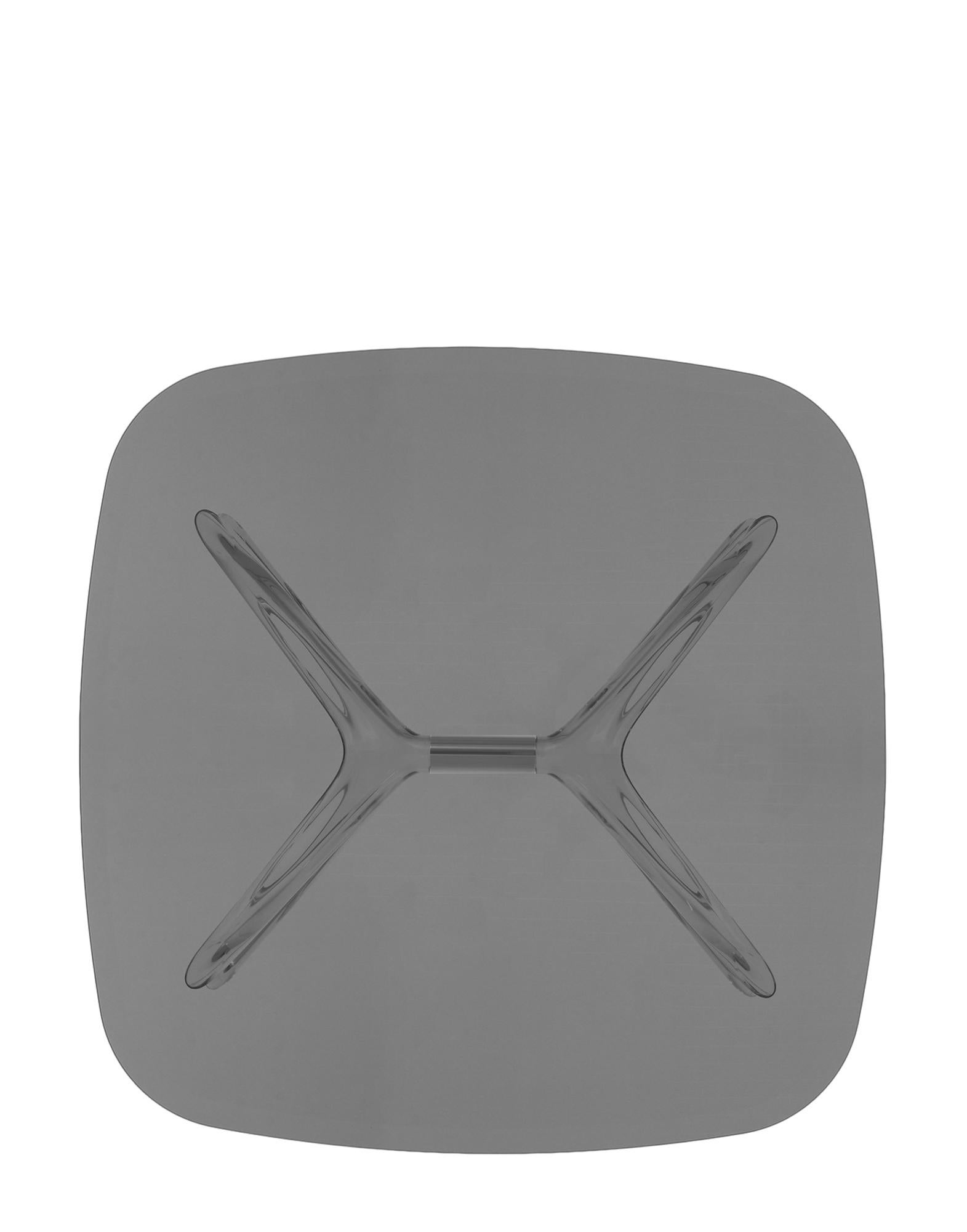Moderne Table basse carrée Kartell Blast en chrome avec plateau fumé de Philippe Starck en vente