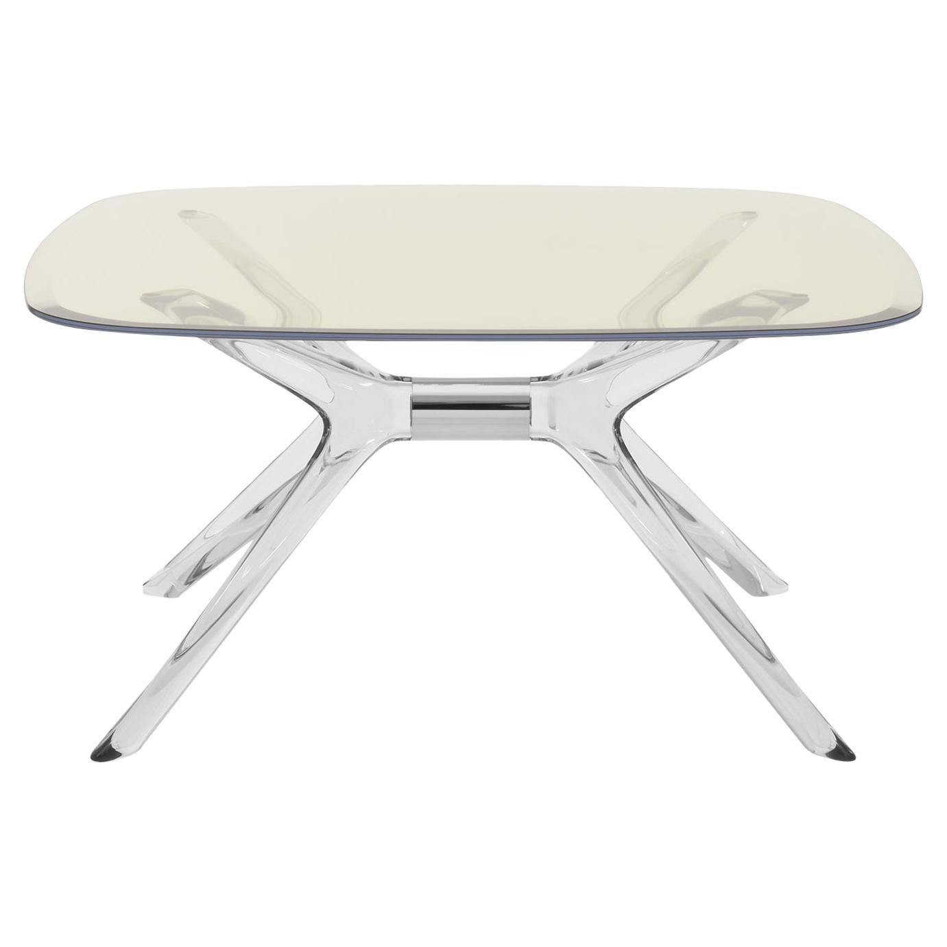 Table basse carrée Kartell Blast avec plateau jaune de Philippe Starck en vente