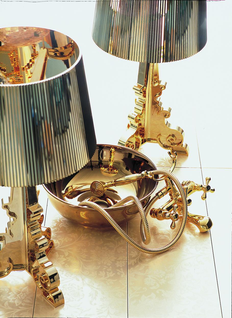 Italian Kartell Bourgie Lamp in Gold by Ferruccio Laviani For Sale