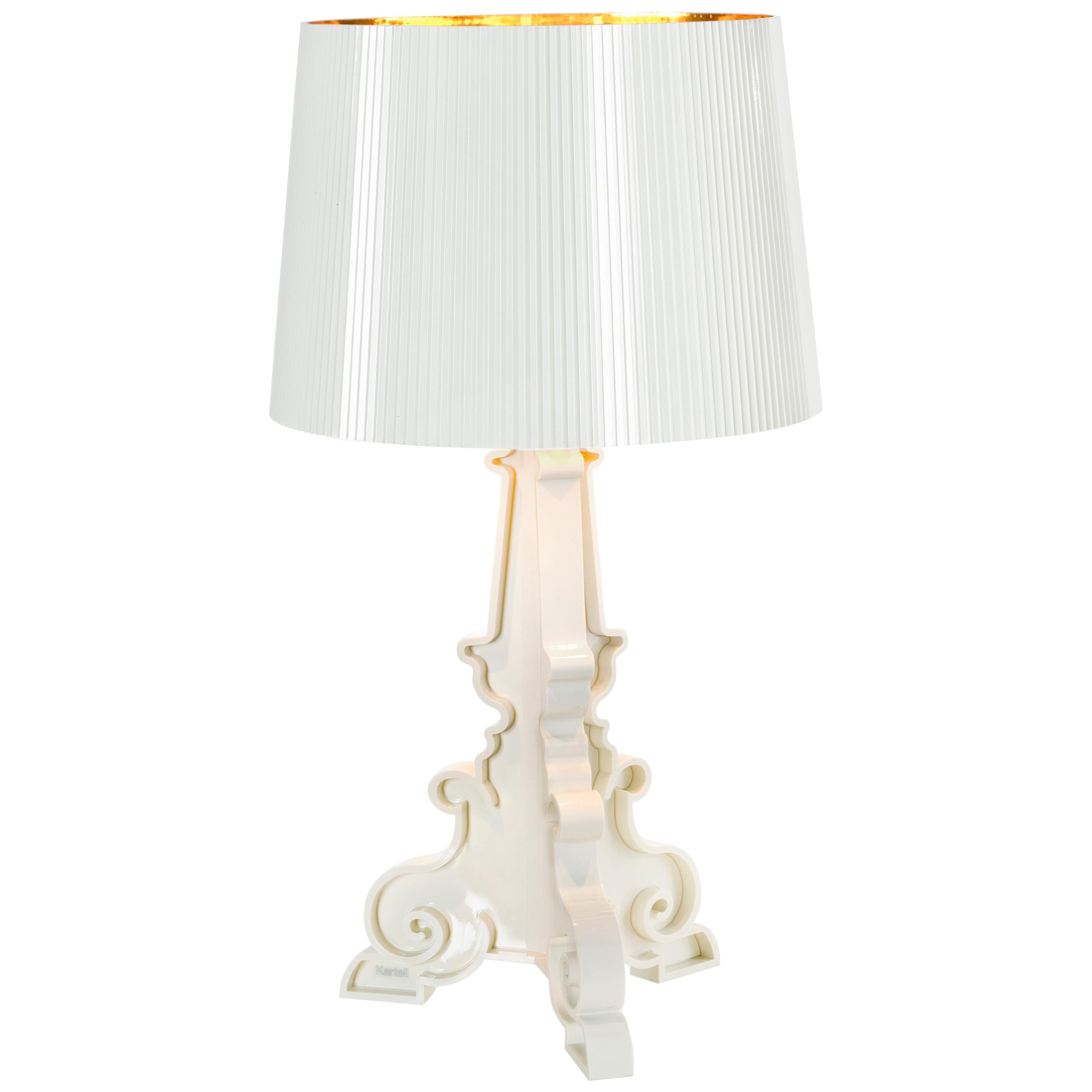 Kartell Bourgie-Lampe in Weiß und Gold von Ferruccio Laviani