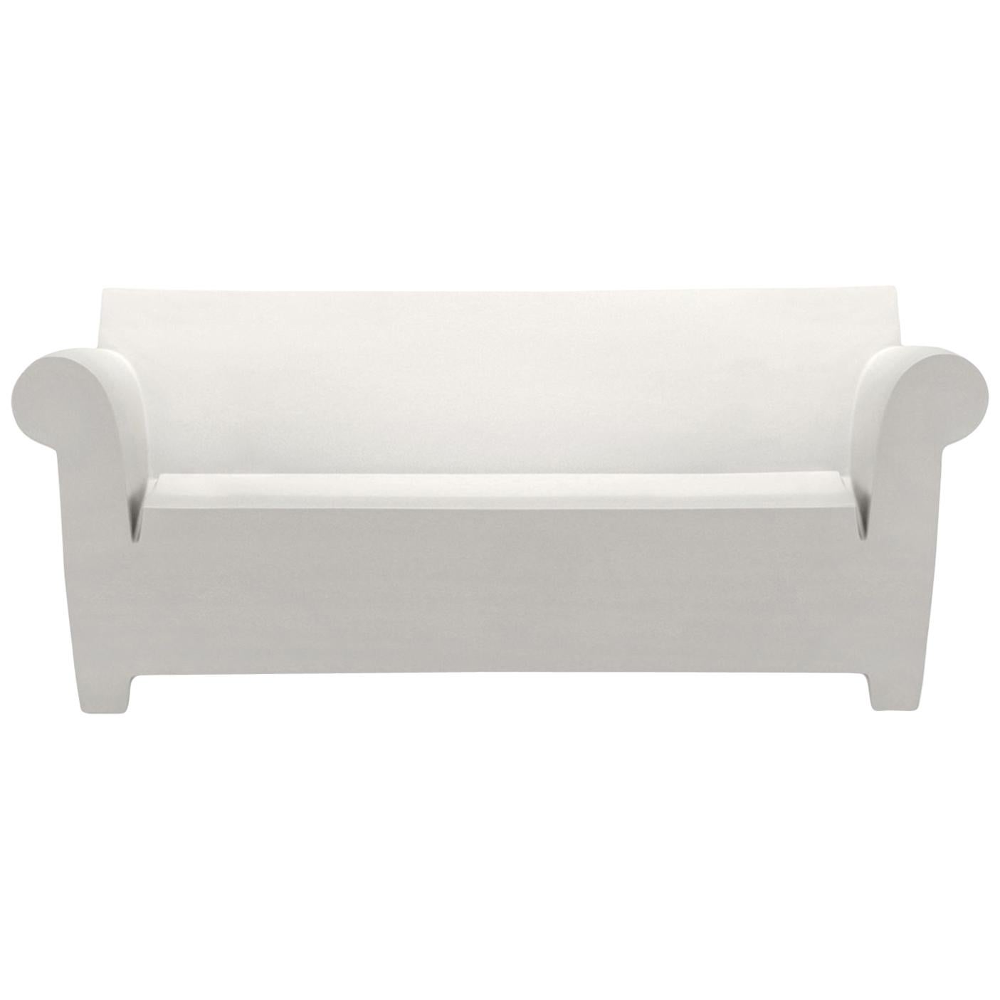 Kartell Bubble Club 2-Seat Sofa in Zinc White by Philippe Starck For Sale