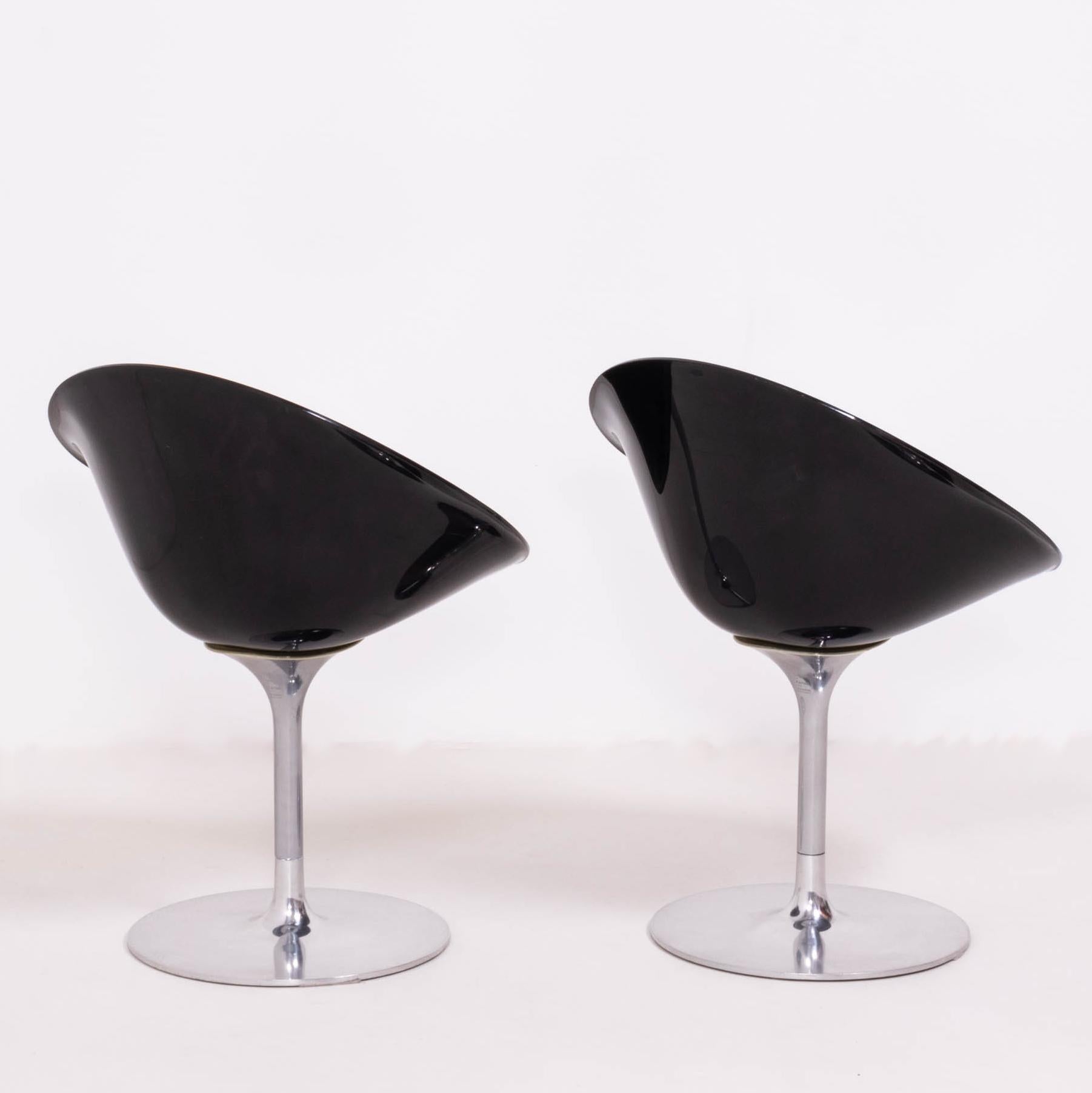 Kartell by Philippe Starck Modern Ero/S Black Dining Chairs, Set of 2 In Good Condition In London, GB