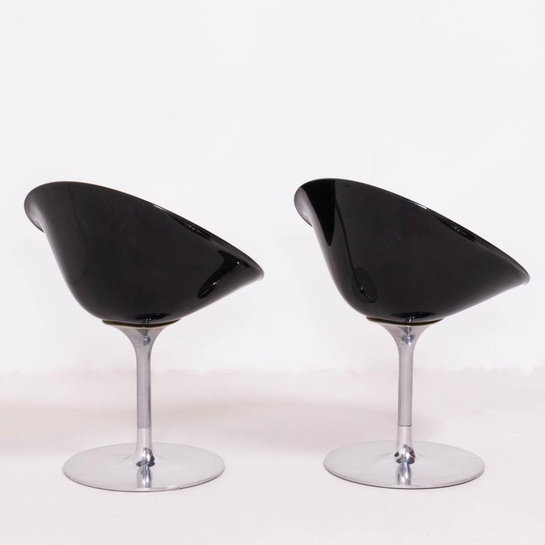 Kartell by Philippe Starck Modern Ero/S Black Dining Chairs, Set of 2 In Good Condition For Sale In London, GB