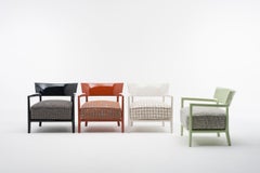 Chaise Kartell Cara Mat noir et beige de Philippe Starck avec Sergio Schito