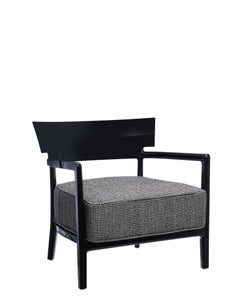 Kartell Cara-Stuhl in Schwarz und Beige von Philippe Starck mit Sergio Schito