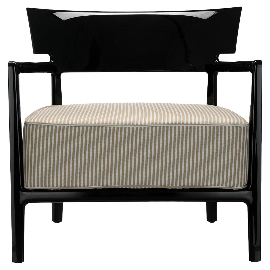 Kartell Cara Outdoor Chair by Philippe Starck with Sergio Schito in Black Beige For Sale