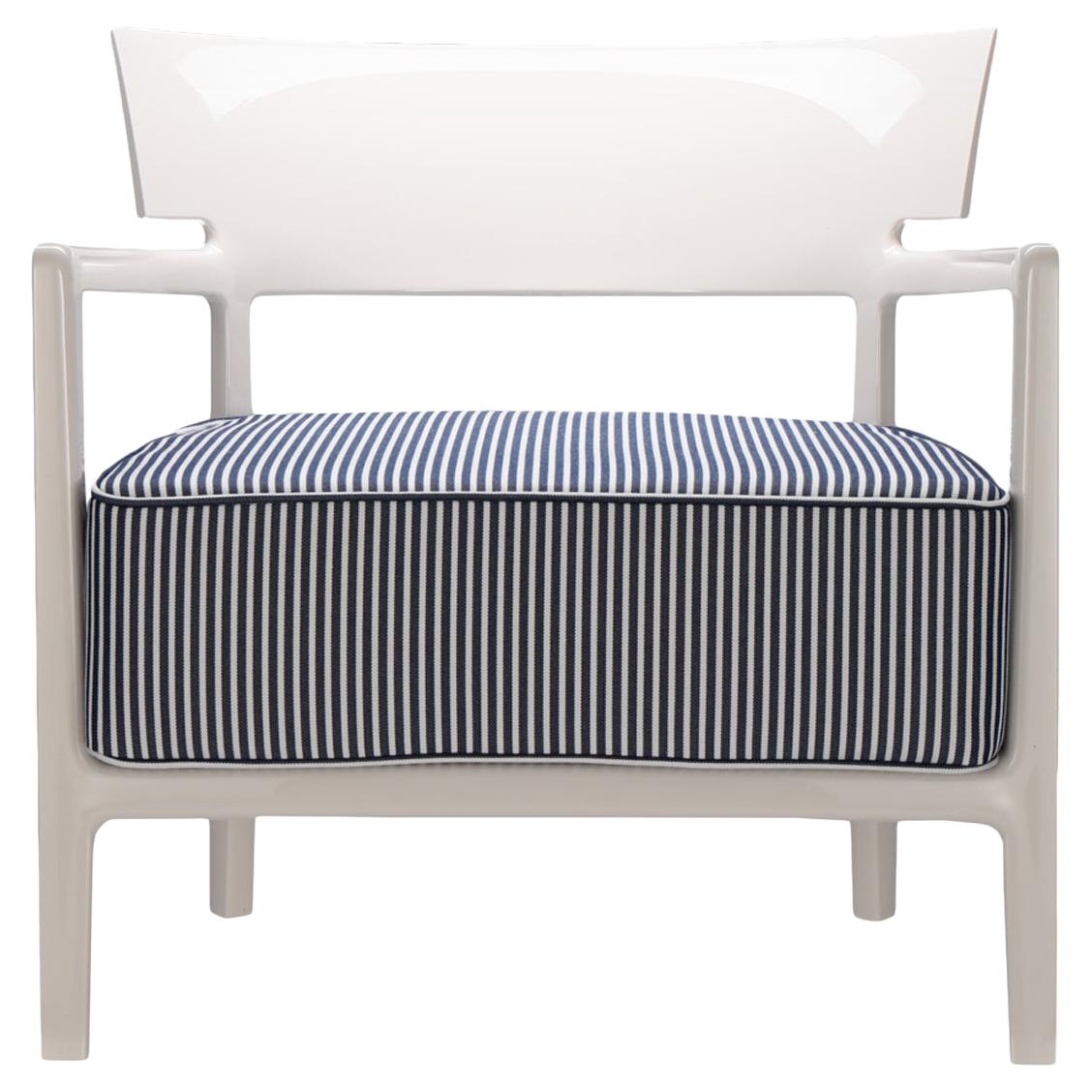 Kartell Cara Outdoor Chair by Philippe Starck with Sergio Schito in Ivory Blue For Sale