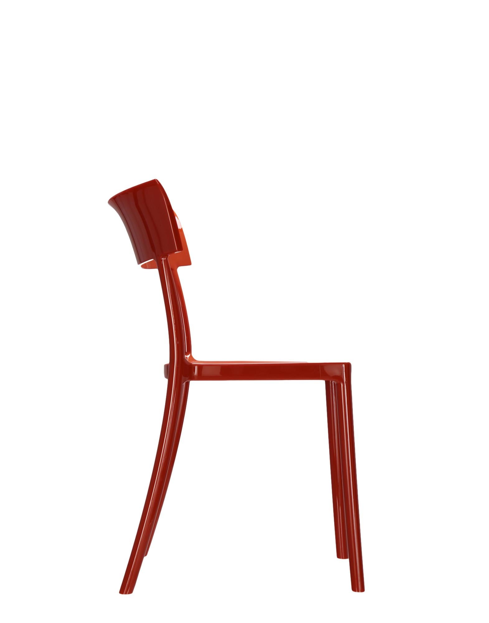 Italian Kartell Cat Walk Chair in Rusty Orange by Philippe Starck with Sergio Schito For Sale
