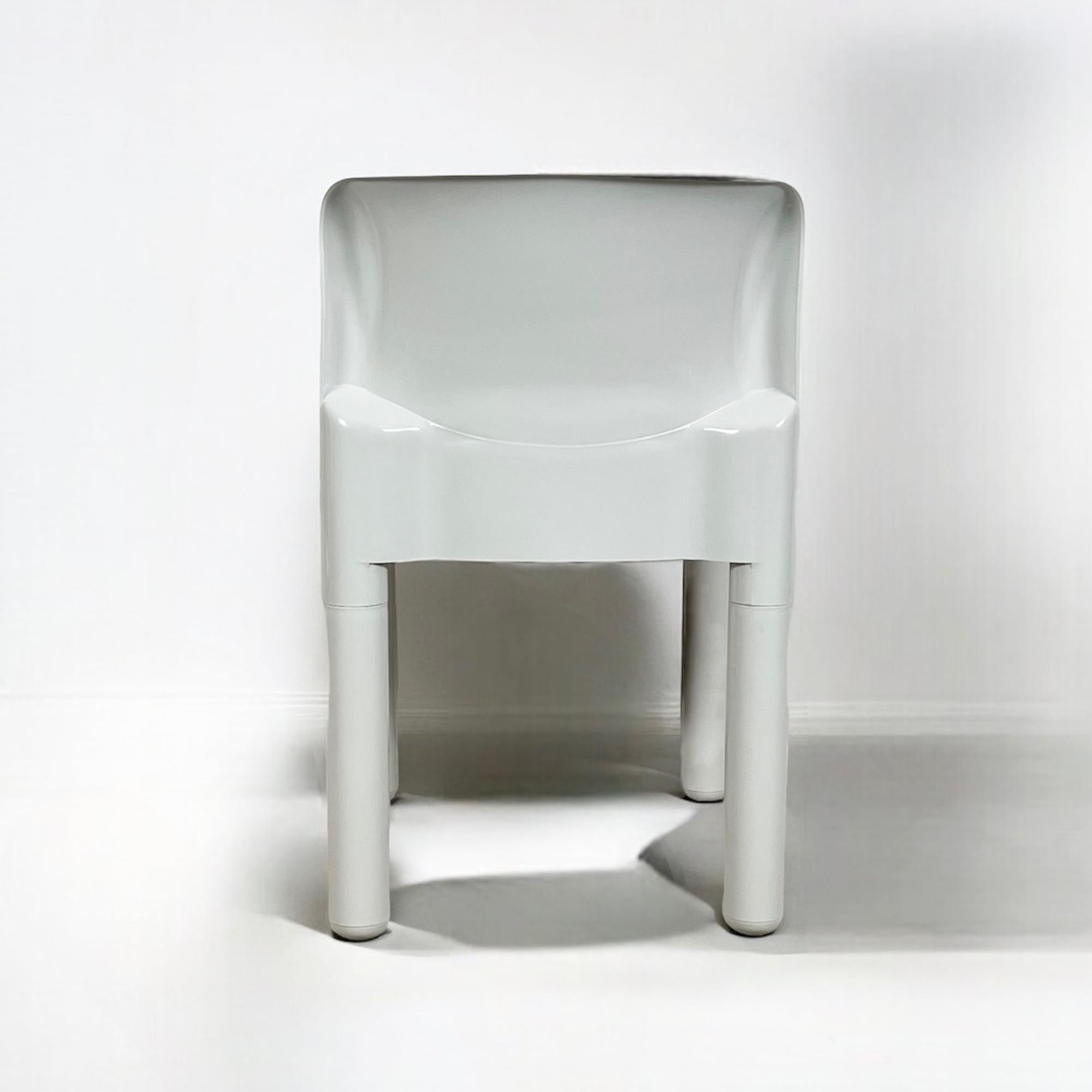 Silla Kartell Modelo 4875 de Carlo Bartoli - Blanco Brillante - Italia, Años 70 Industrial en venta