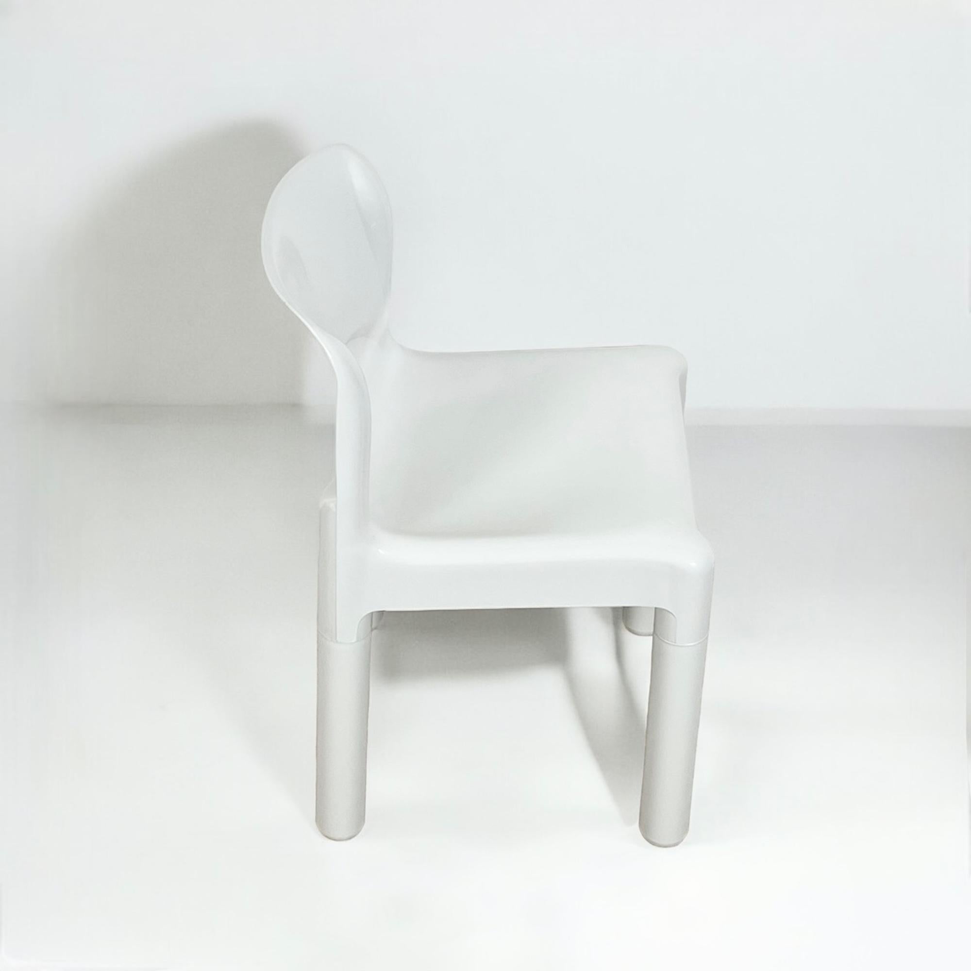 Silla Kartell Modelo 4875 de Carlo Bartoli - Blanco Brillante - Italia, Años 70 Italiano en venta