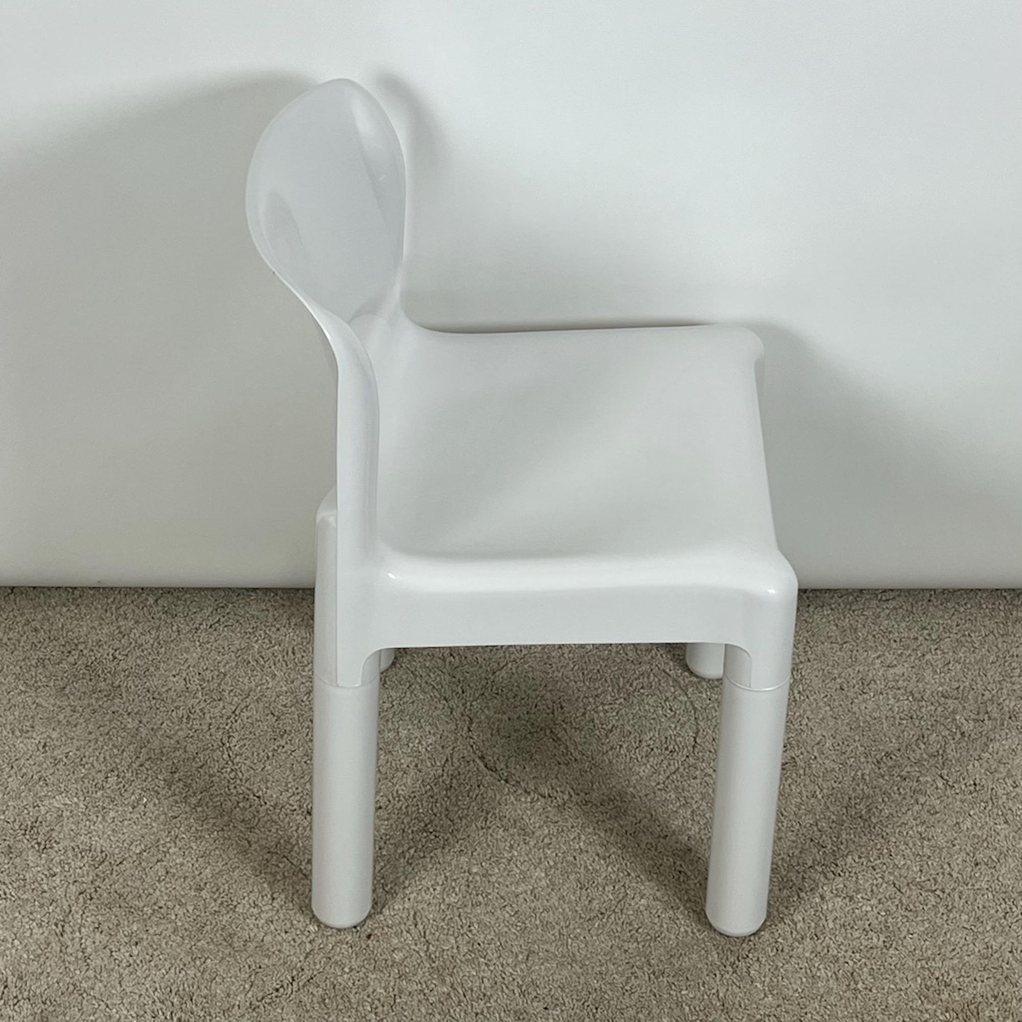 Kartell-Stuhl Modell 4875 von Carlo Bartoli – glänzendes Weiß – Italien, 1970er Jahre im Zustand „Gut“ im Angebot in San Benedetto Del Tronto, IT
