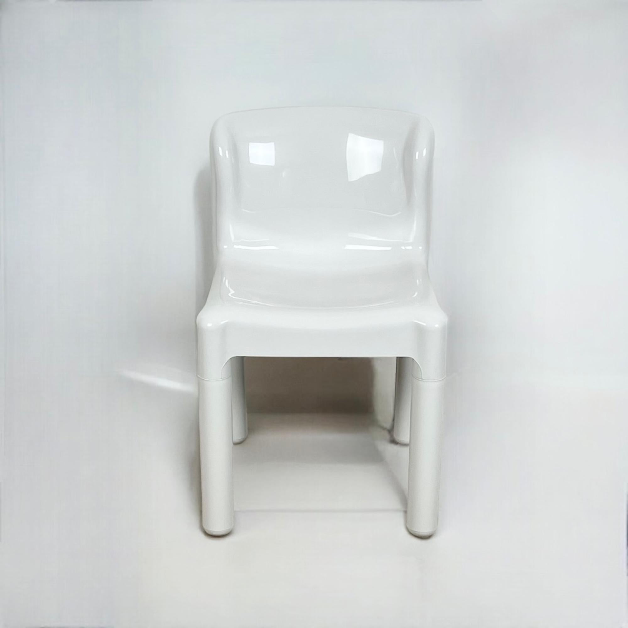 Silla Kartell Modelo 4875 de Carlo Bartoli - Blanco Brillante - Italia, Años 70 en Excelente estado para la venta en San Benedetto Del Tronto, IT